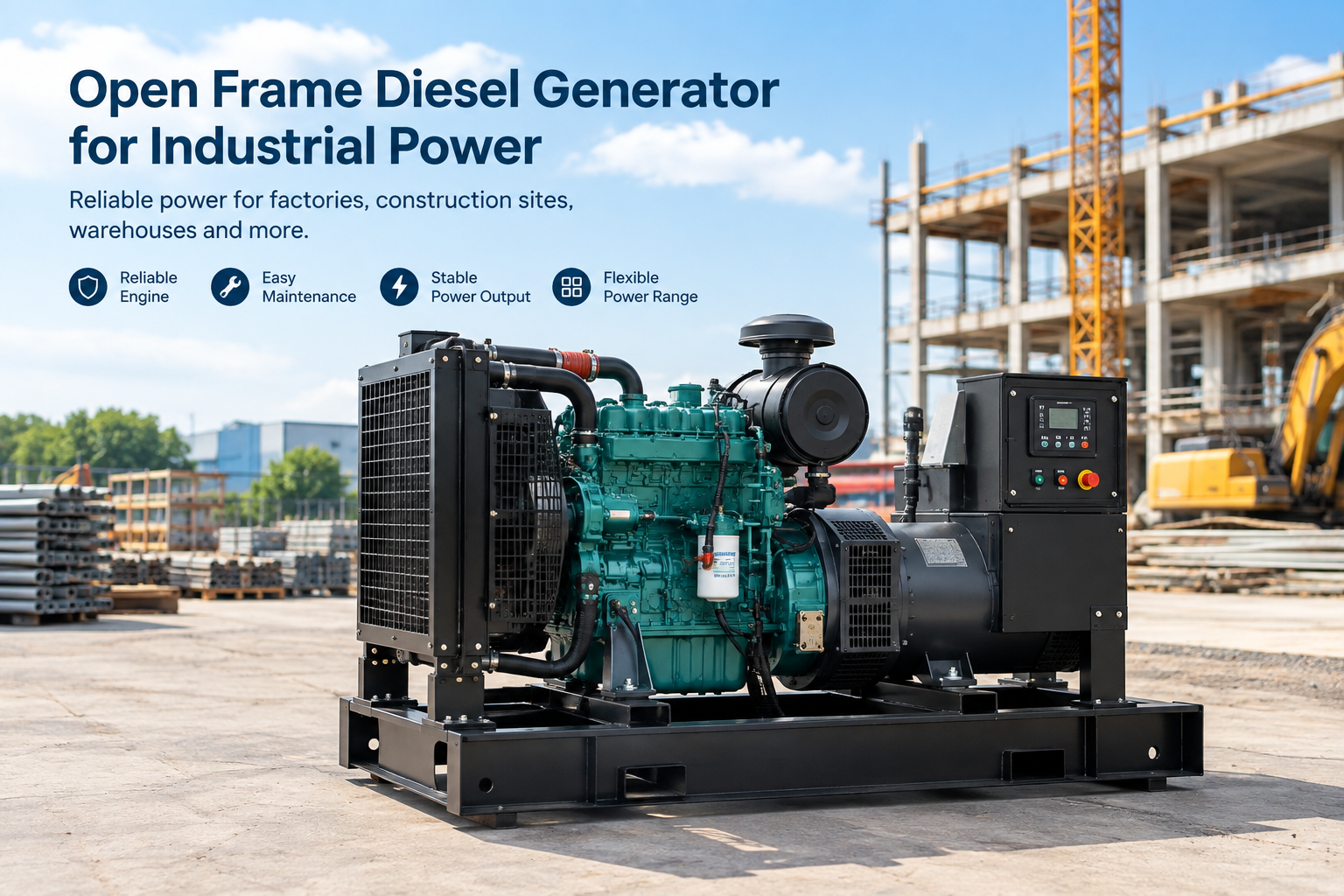 Open Frame Diesel Generator for Industrial Power