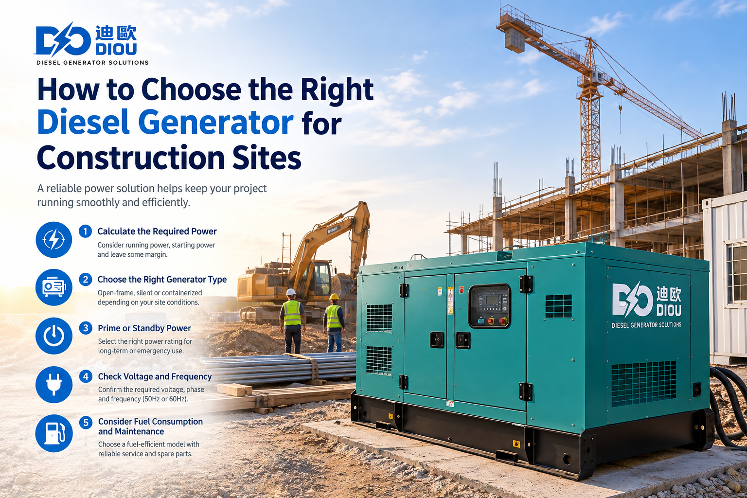 How to Choose the Right Diesel Generator for Construction Sites