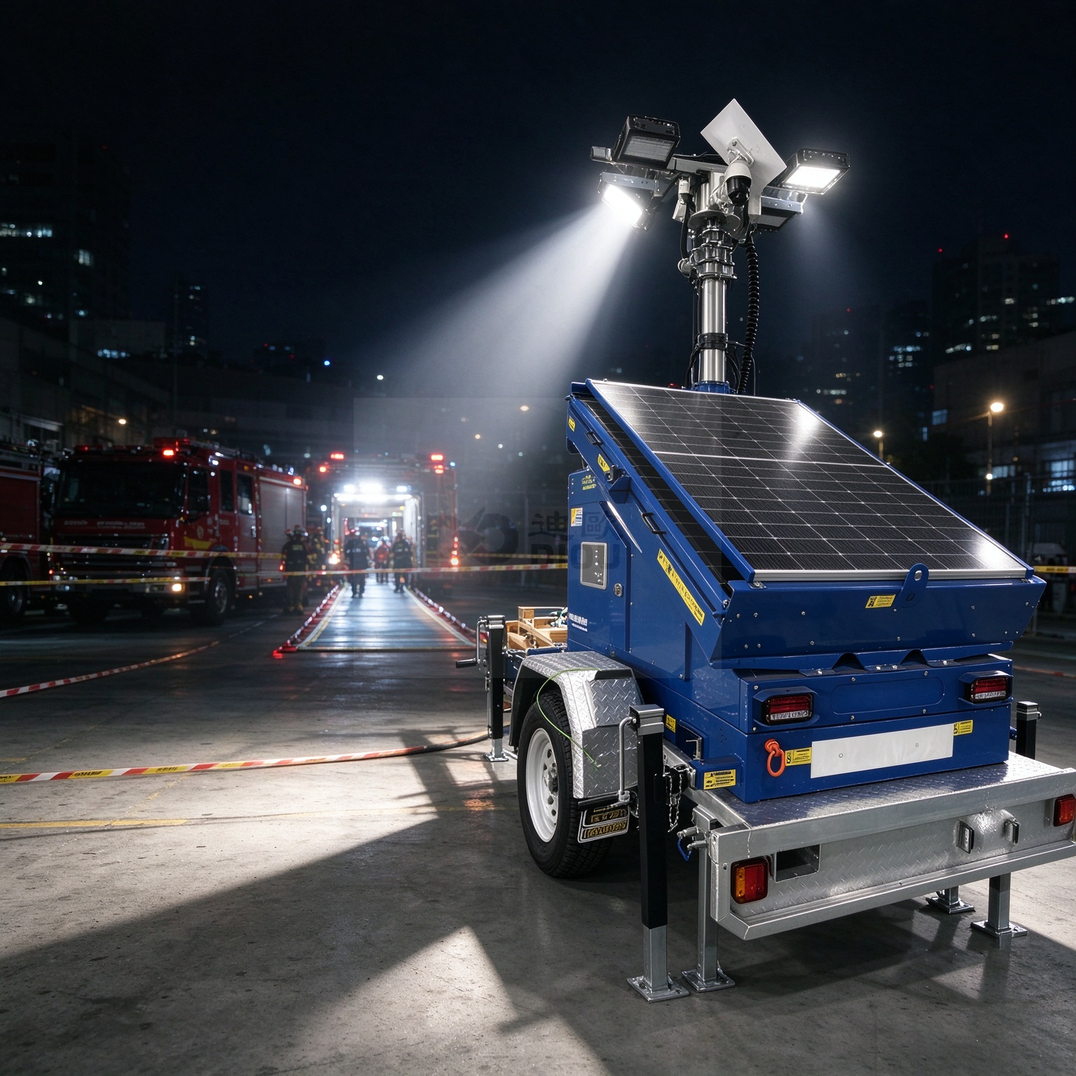 Portable Solar Light Tower with LED Lighting for Construction and Remote Sites