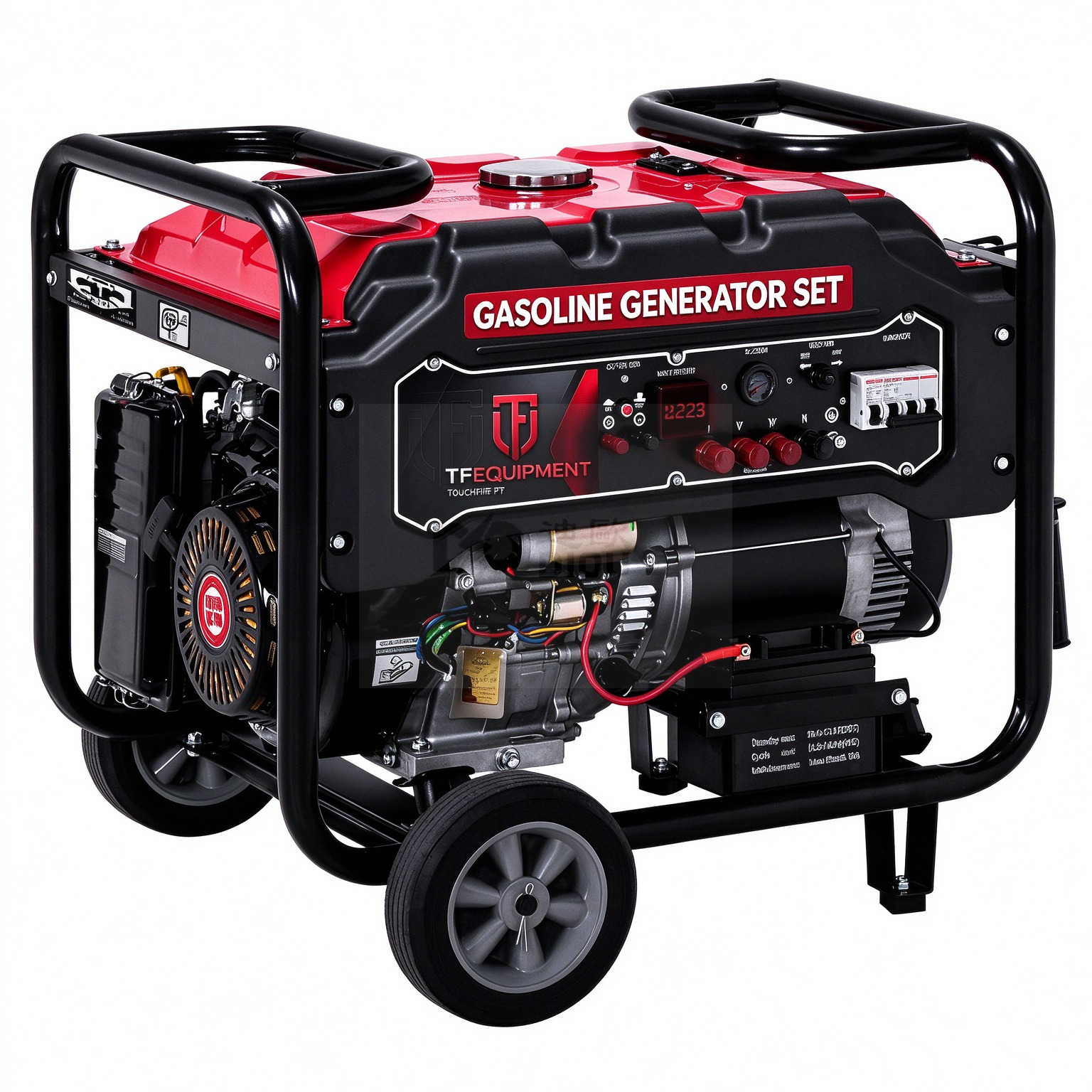 5kW-8kW Gasoline Generator Set, Electric Start Open Frame Generator with Wheels, Backup Power for Home & Construction